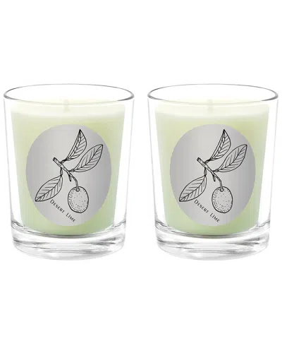 Qualitas Candles Desert Lime Two Scented Beeswax Candle Set In Green