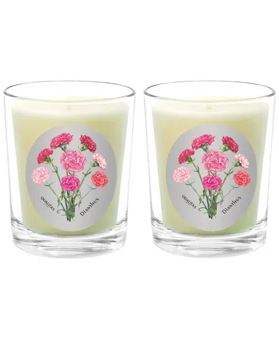 Qualitas Candles Dianthus Two Scented Beeswax Candle Set In Green