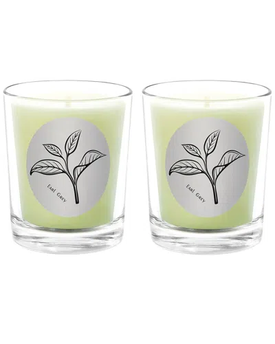Qualitas Earl Grey Two Scented Beeswax Candle Set In White