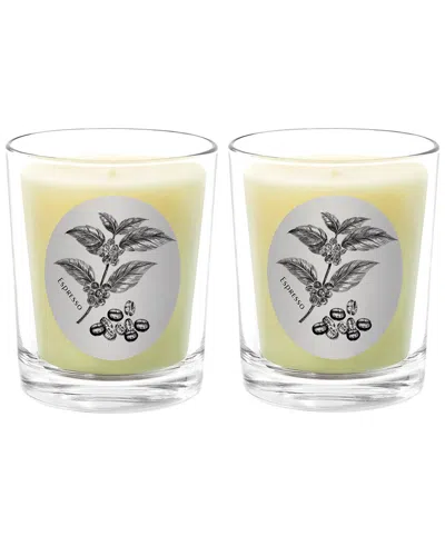 Qualitas Candles Espresso Two Scented Beeswax Candle Set In White