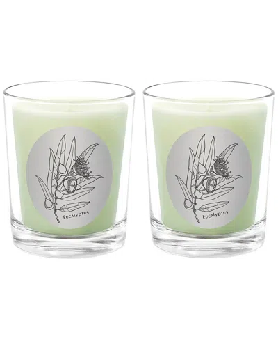 Qualitas Eucalyptus Two Scented Beeswax Candle Set In White