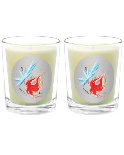 Qualitas Candles Fire & Ice Two Scented Beeswax Candle Set In White