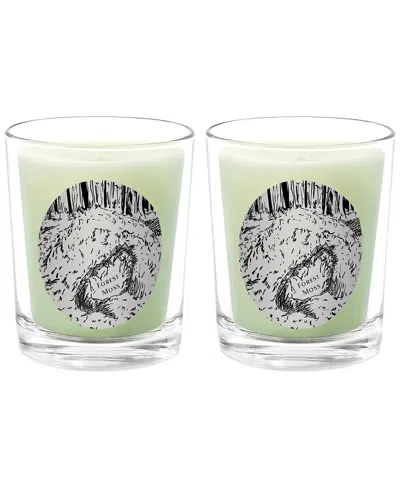 Qualitas Forest Moss Two Scented Beeswax Candle Set In White