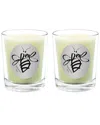 Qualitas Fragrance Free Two Scented Beeswax Candle Set In White