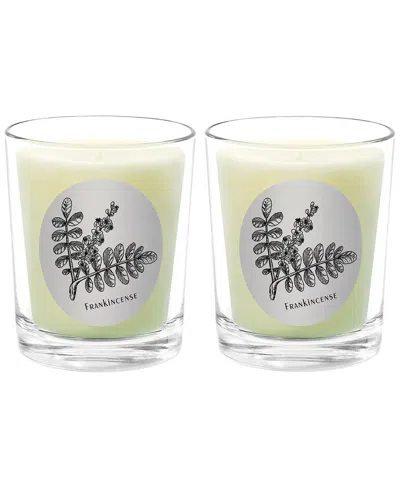 Qualitas Candles Frankincense Two Scented Beeswax Candle Set In White