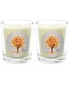 Qualitas Fresh Fall Morning Two Scented Beeswax Candle Set In White