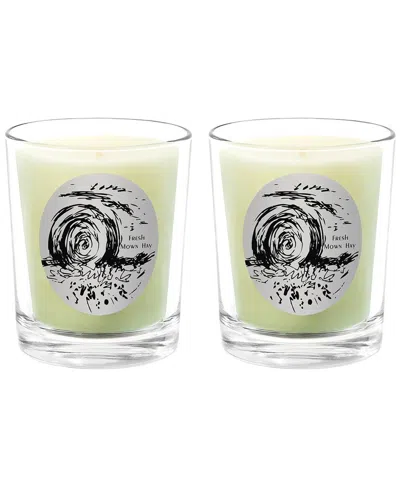 Qualitas Candles Fresh Mown Hay Two Scented Beeswax Candle In Green