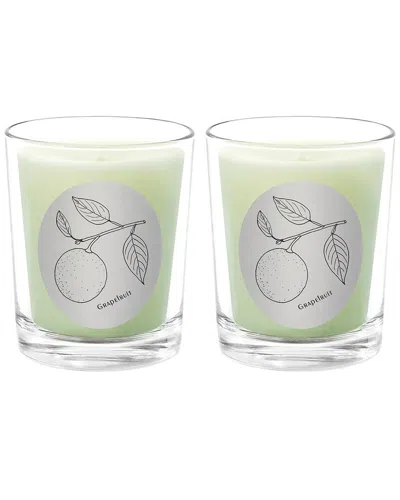 Qualitas Candles Grapefruit Two Scented Beeswax Candle Set In White