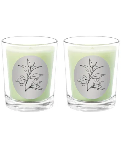 Qualitas Candles Green Tea Two Scented Beeswax Candle Set