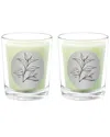 Qualitas Green Tea Two Scented Beeswax Candle Set In White