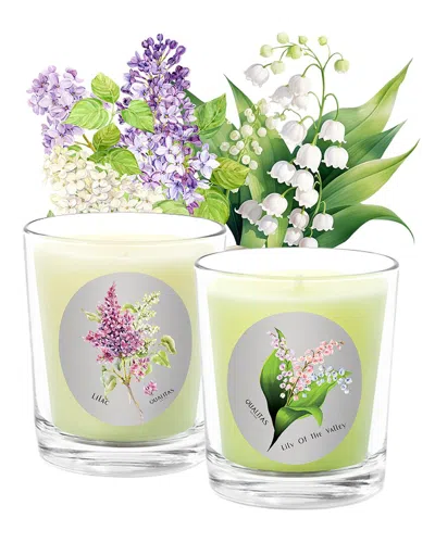 Qualitas Candles Hand-poured Candle Set - Lilac Lily Of The Valley In Multi