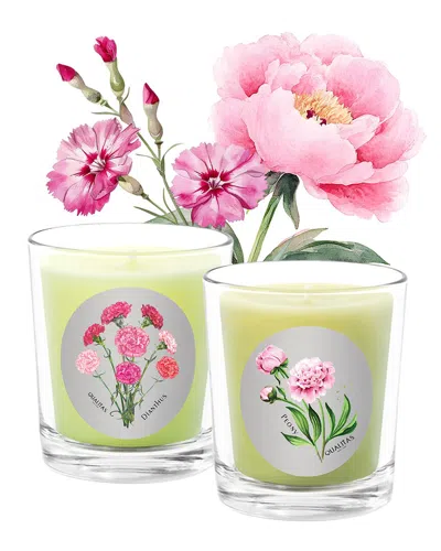 Qualitas Candles Hand-poured Candle Set - Peony Dianthus In Multi
