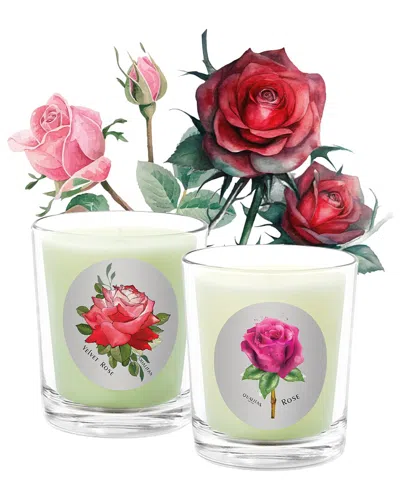 Qualitas Candles Hand-poured Candle Set - Rose Velvet In Red
