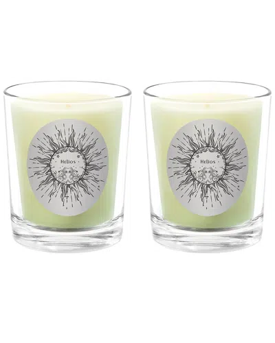 Qualitas Candles Helios Two Scented Beeswax Candle Set In Green