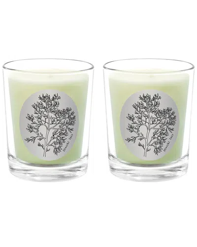 Qualitas Hinoki Tree Two Scented Beeswax Candle Set In White