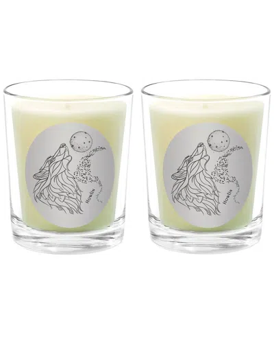 Qualitas Candles Howlin Two Scented Beeswax Candle Set In White