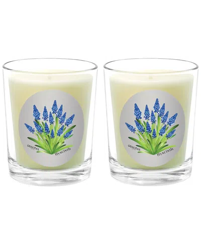 Qualitas Hyacinth Two Scented Beeswax Candle Set In White