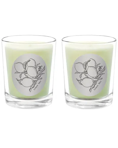 Qualitas Candles Lemon Tree Two Scented Beeswax Candle Set In White