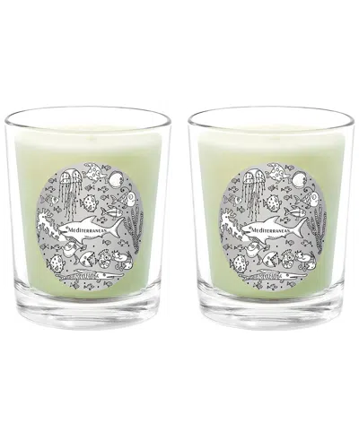 Qualitas Candles Mediterranean Two Scented Beeswax Candle Set In Green