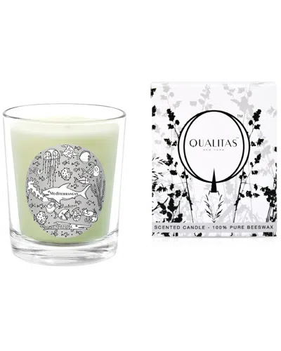 Qualitas Candles Mediterrnean 6.5oz Beeswax Candle In Green