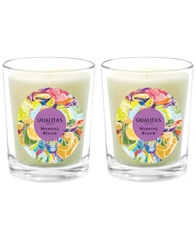 Qualitas Morning Bloom Two Scented Beeswax Candle Set In White