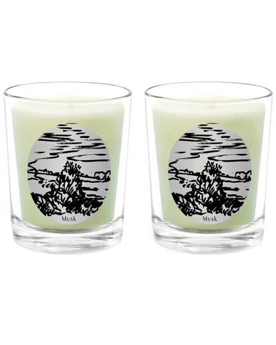 Qualitas Candles Musk Two Scented Beeswax Candle Set In White