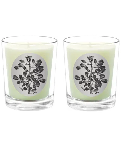 Qualitas Candles Myrrh Two Scented Beeswax Candle Set In White