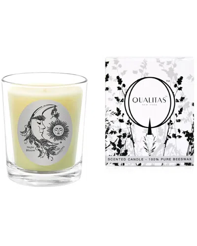 Qualitas Candles Night Bloom 6.5oz Beeswax Candle In White