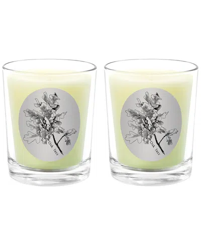 Qualitas Oak Tree Two Scented Beeswax Candle Set In White