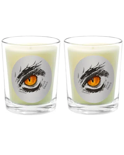 Qualitas Candles Oculi Draco Two Scented Beeswax Candle Set In White