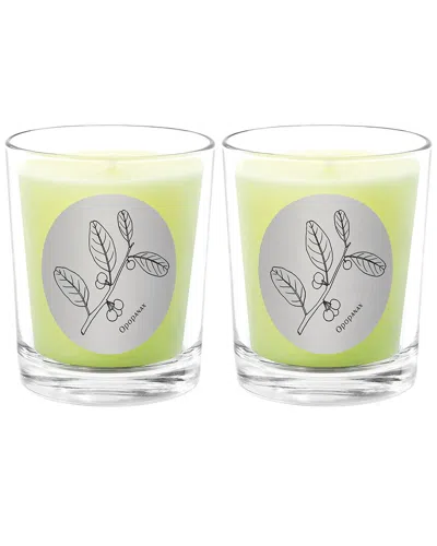 Qualitas Candles Opopanax Two Scented Beeswax Candle Set In White