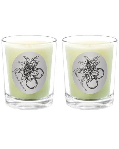Qualitas Candles Orange Blossom Two Scented Beeswax Candle Set In White