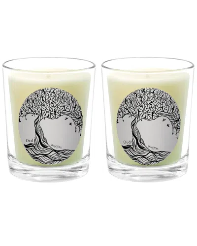 Qualitas Oud Two Scented Beeswax Candle Set In White