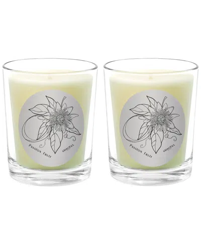 Qualitas Candles Passion Fruit Two Scented Beeswax Candle Set In White