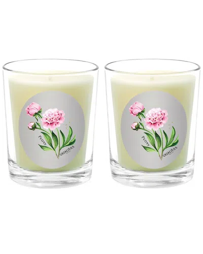 Qualitas Peony Two Scented Beeswax Candle Set In White