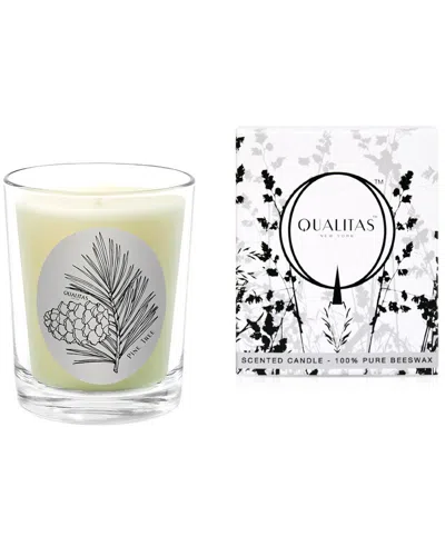 Qualitas Candles Pine Tree 6.5oz Beeswax Candle In White
