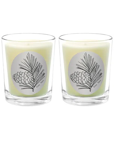 Qualitas Pine Tree Two Scented Beeswax Candle Set In White