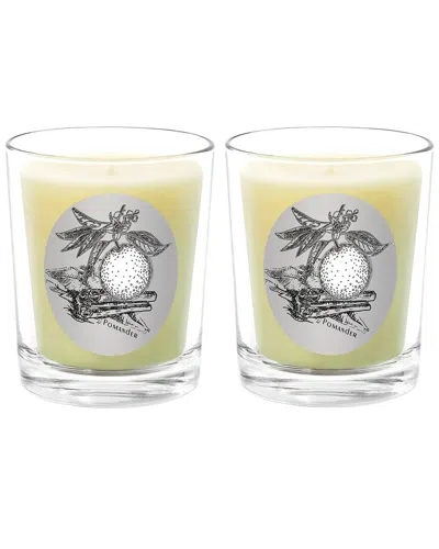 Qualitas Candles Pomander Two Scented Beeswax Candle Set In White