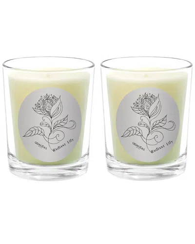Qualitas Radiant Lily Two Scented Beeswax Candle Set In White