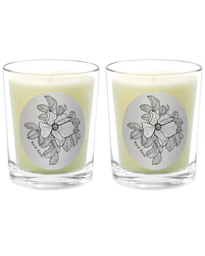 Qualitas Candles Rock Rose Two Scented Beeswax Candle Set In Green