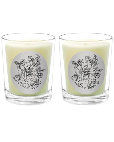 Qualitas Candles Rose Truffle Two Scented Beeswax Candle Set In White