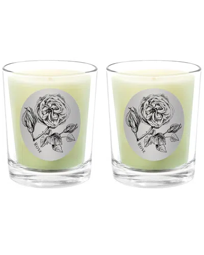Qualitas Rose Two Scented Beeswax Candle Set In White