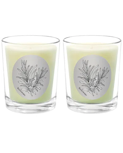 Qualitas Candles Rosemary Two Scented Beeswax Candle Set In White