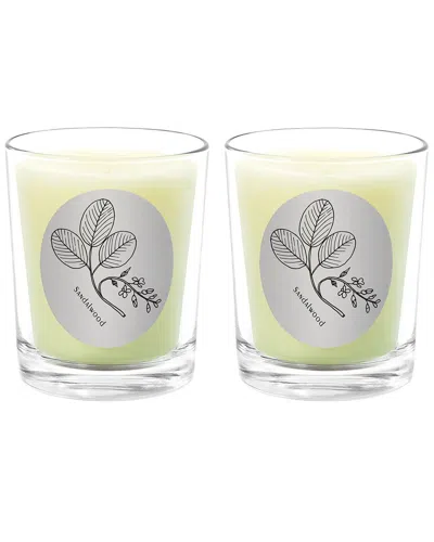 Qualitas Candles Sandalwood Two Scented Beeswax Candle Set In White