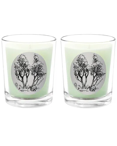 Qualitas Santalum Two Scented Beeswax Candle Set In White