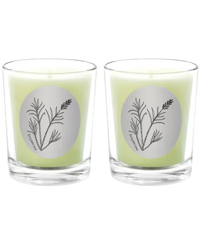 Qualitas Candles Sugarcane Two Scented Beeswax Candle Set In Green