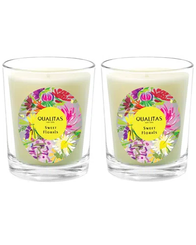 Qualitas Sweet Floras Two Scented Beeswax Candle Set In White