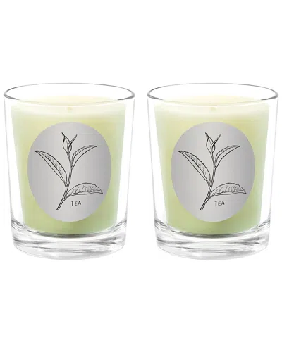 Qualitas Candles Tea Two Scented Beeswax Candle Set In White