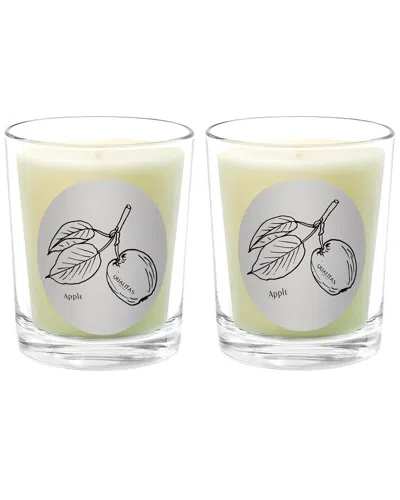 Qualitas Candles The Apple Two Scented Beeswax Candle Set In Green