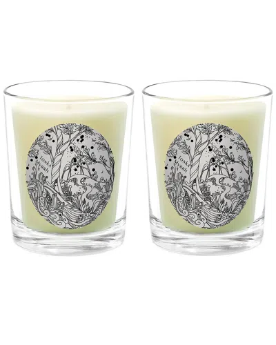 Qualitas Candles Tonka Myrrh Two Scented Beeswax Candle Set In Green